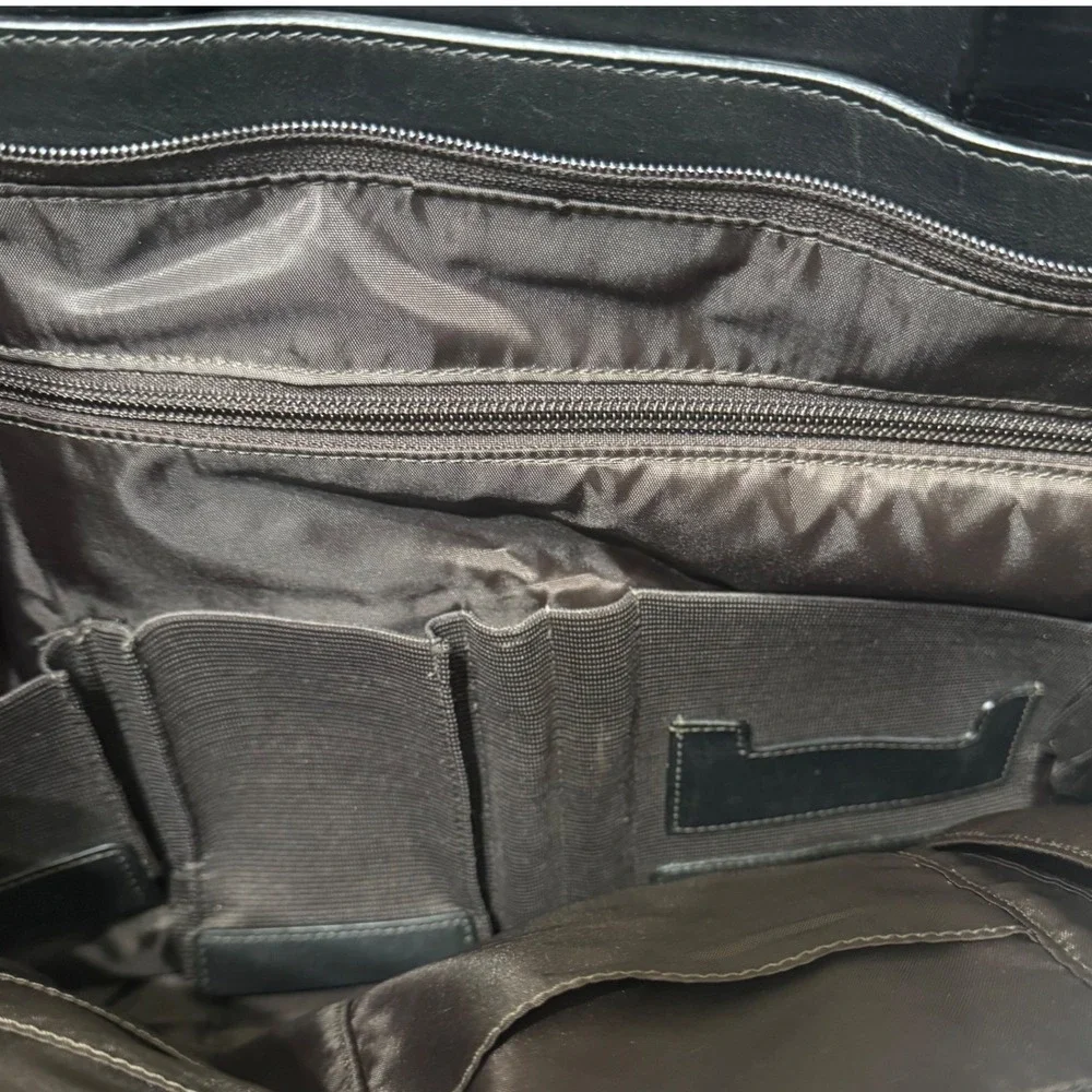 Hartmann Briefcase Mens Large Black Vintage Leather Laptop Messenger Bag